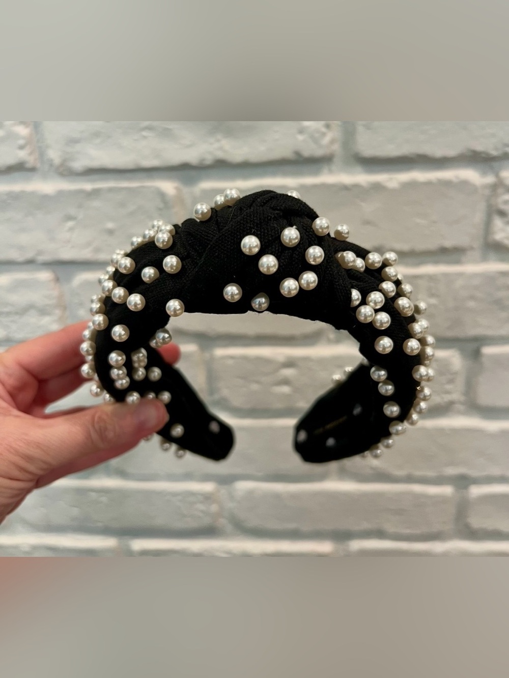 Lele Sadoughi Black Pearl Headband